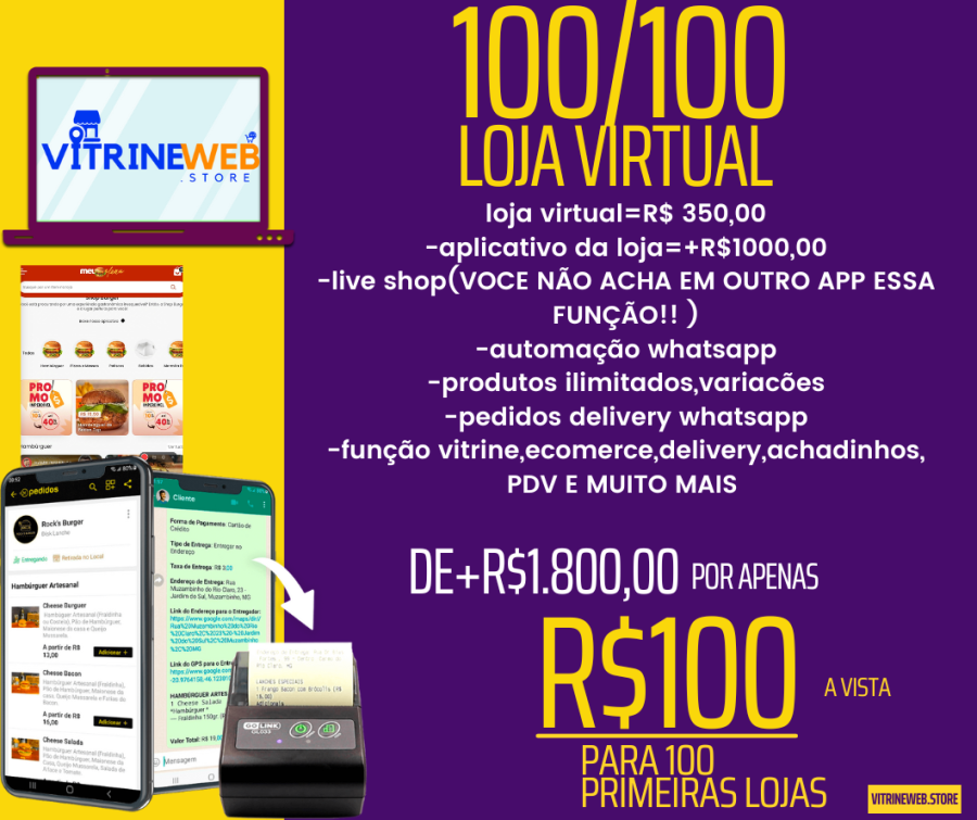 Vitrine Web Lançamento Promoção de Natal: Loja Virtual Completa por Apenas R$ 100!